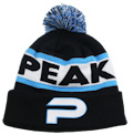 PENINSULAR PEAK FITNESS CUSTOM MAKE ROLL-UP OR LONGLINE ACRYLIC BEANIES. YES WE WILL HELP 
								YOU DESIGN AND CHOOSE COLOURS, SIMPLY EMAIL US YOUR LOGO/ARTWORK. COLOUR: BLACK/WHITE/SKY BLUE with PEPPER & SALT POM POM TYPE